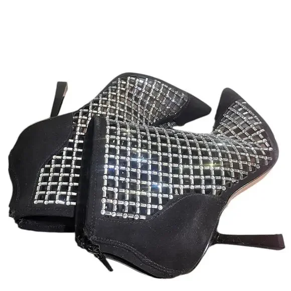 INC INTERNATIONAL CONCEPTS Women's Senalda Booties Black Sequins Sz 6